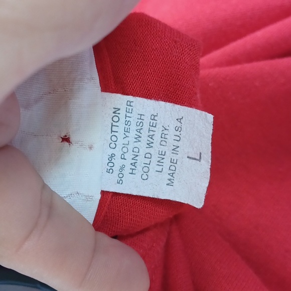 Vintage Joanie W. Western red fringe beaded tee, studded sleeve,  shoulder pads - Picture 6 of 6